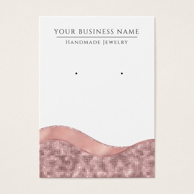 Rose Gold Pink Glam Earring Display Cards (Front)