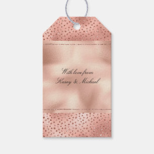 Rose Gold Pink Glam Glitter Dots Gift Tags
