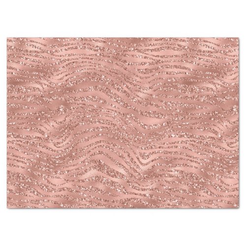 Rose Gold Pink Glam Glitter Zebra Print  Tissue Paper