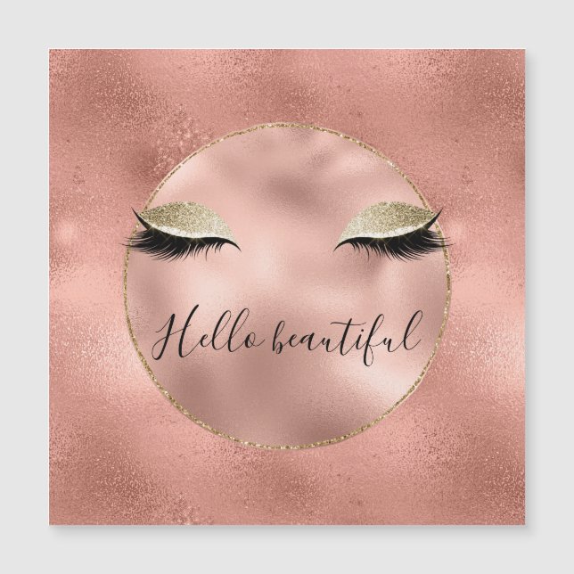 Rose Gold Pink Glam Glitzy Black Eyelashes (Front)