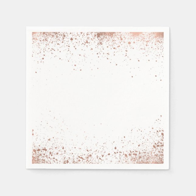 Rose Gold Pink Glam Modern Chic Wedding Napkins (Front)