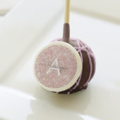 Rose Gold  Pink Glitter and Sparkle Monogram Cake Pops (Front Insitu)