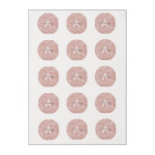 Rose Gold  Pink Glitter and Sparkle Monogram Edible Frosting Rounds (Sheet)