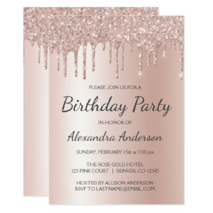 Rose Gold 50th Invitations Zazzle