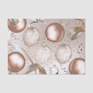 Rose Gold Pink & Glitter Balloons Sweet 16 Party Tissue Paper