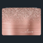 Rose Gold Pink Glitter Brushed Metal Monogram<br><div class="desc">Rose Gold - Blush Pink Faux Foil Metallic Sparkle Glitter Brushed Metal Monogram Name Laptop Case. This makes the perfect sweet 16 birthday,  wedding,  bridal shower,  anniversary,  baby shower or bachelorette party gift for someone that loves glam luxury and chic styles.</div>