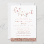 Rose Gold Pink Glitter Chic Minimal Bat Mitzvah Invitation<br><div class="desc">Rose gold muted pink glitter stripe Bat Mitzvah invitation with space for a Hebrew Name is modern, minimal, simple and trendy and elegant for the sophisticated young lady. • • • • • Click CUSTOMIZE FURTHER to change fonts, text and background colors or edit design as you like for a fully personalized invitation. • • • • • •  See...</div>