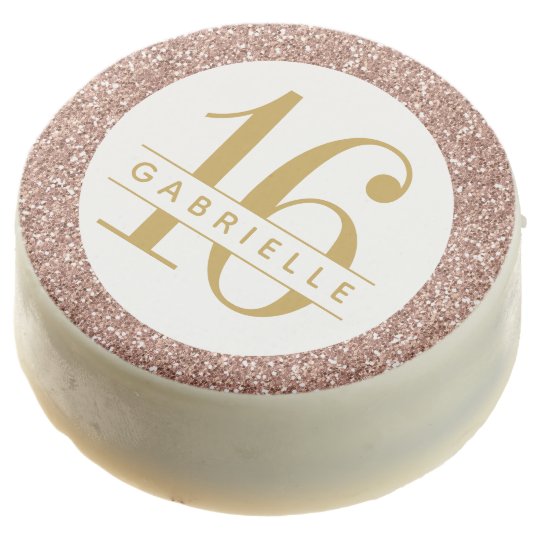 Rose Gold Pink Glitter Gold Sweet 16 Birthday Chocolate Covered