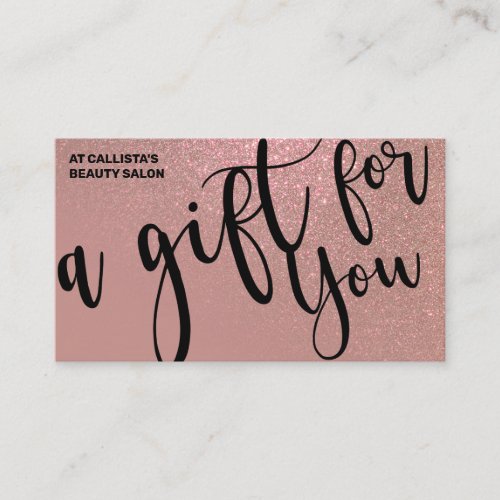 Rose Gold Pink Glitter Gradient Gift Certificate
