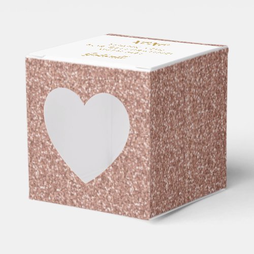Rose Gold Pink Glitter Heart XOXO Thank You Party  Favor Boxes