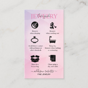 Rose Gold Pink Glitter  Jewelry Care   Business Ca Card