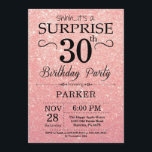 Rose Gold Pink Glitter Surprise 30th Birthday Invitation<br><div class="desc">Black and Rose Gold Pink Glitter Surprise 30th Birthday Invitation. Rose Gold Glitter Background. Adult Birthday. Men or Women Bday Invite. Any age. For further customization,  please click the "Customize it" button and use our design tool to modify this template.</div>
