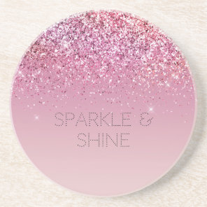 Rose Gold Pink Gold Glitter Sparkle Coaster