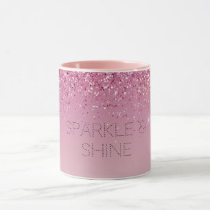 Rose Gold Pink Gold Glitter Sparkle Mug