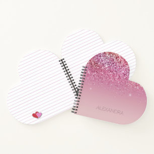Rose Gold Pink Gold Glitter Sparkle Notebook