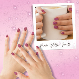 Rose Gold Pink Gradient Glitter Valentines Nails Minx Nail Art