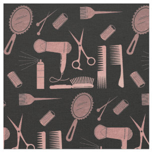 rose gold pink hairstylist pattern fabric