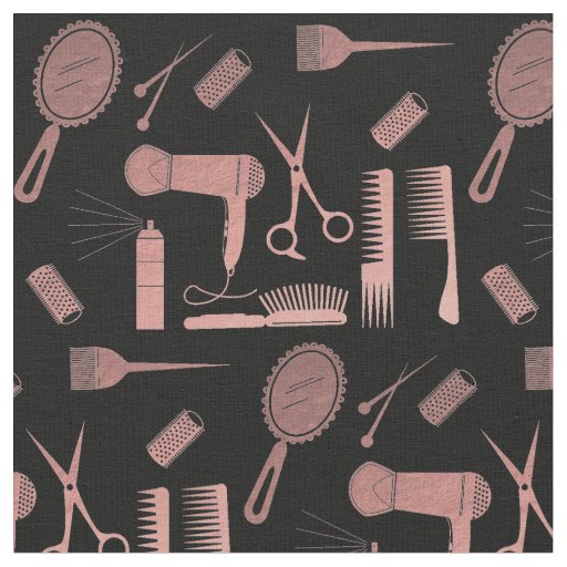 rose gold pink hairstylist pattern fabric