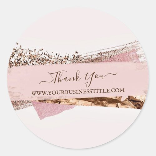 Rose Gold Pink Label Thank You Custom Text