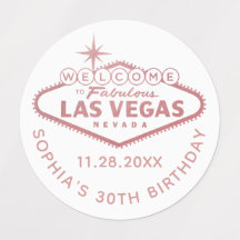 Rose Gold Pink Las Vegas Birthday Custom Favor
