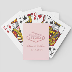 Rose Gold Pink Las Vegas Wedding Poker Cards