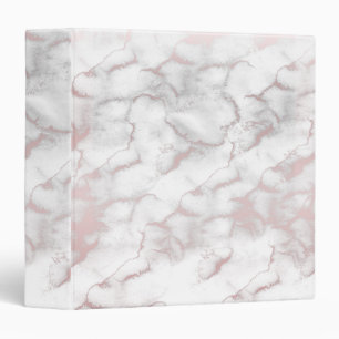 Rose Gold Pink Marble Modern Chic Trendy 3 Ring Binder