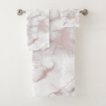 Rose Gold Pink Marble Modern Chic Trendy Bath Towel Set at Zazzle