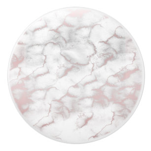 Rose Gold Pink Marble Modern Chic Trendy Ceramic Knob
