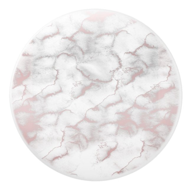 Rose Gold Pink Marble Modern Chic Trendy Ceramic Knob (Front)