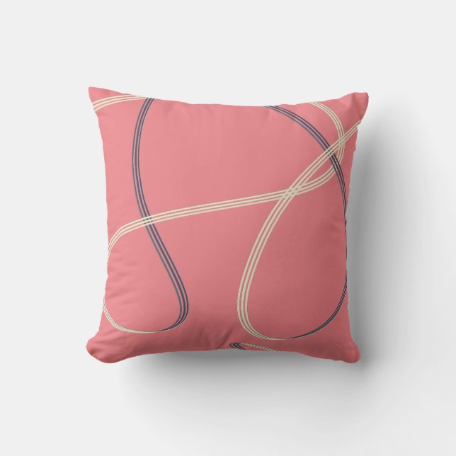 Rose Gold Pink Modern Abstract Throw Pillow (Front)