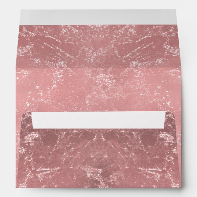 Rose Gold Pink Modern Trendy Glam Marble Chic Envelope (Back (Bottom))