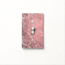 Rose Gold Pink Modern Trendy Glam Marble Chic Light Switch Cover