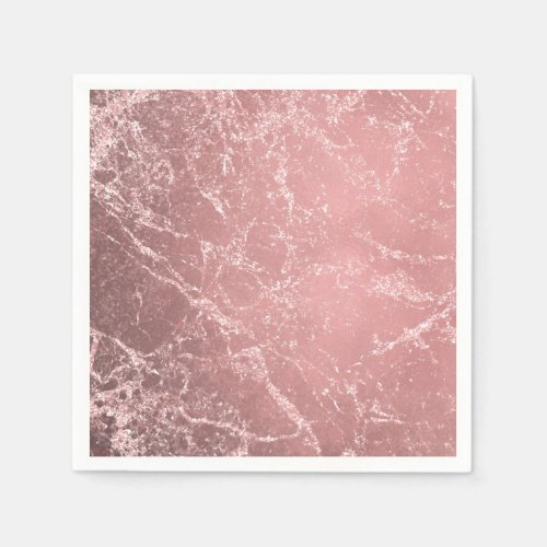Rose Gold Pink Modern Trendy Glam Marble Chic Napkins