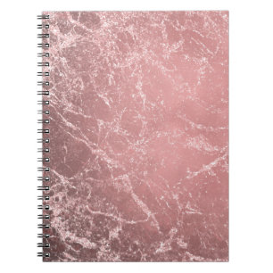 Rose Gold Pink Modern Trendy Glam Marble Chic Notebook