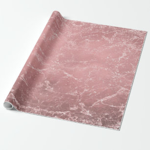 Rose Gold Pink Modern Trendy Glam Marble Chic Wrapping Paper