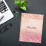Rose gold pink monogram 2025 planner<br><div class="desc">A rose gold,  pink gradient background with confetti. Personalize and add your monogram initials,  first name and full name.</div>