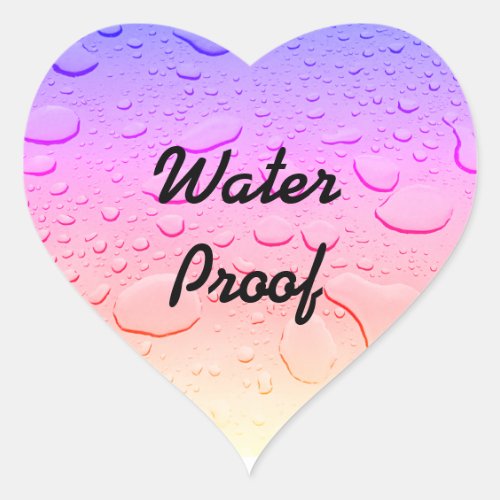 Rose Gold Pink Ombre Water Proof Drops Splash Free Heart Sticker
