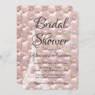 Rose Gold Pink Paris Bridal Shower Invitation