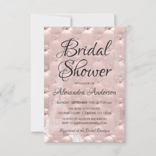 Rose Gold Pink Paris Bridal Shower Invitation