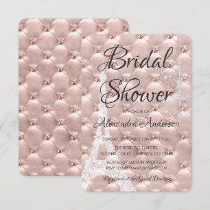 Rose Gold Pink Paris Bridal Shower Invitation
