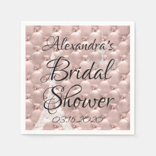 Rose Gold Pink Paris France Bridal Shower Napkins