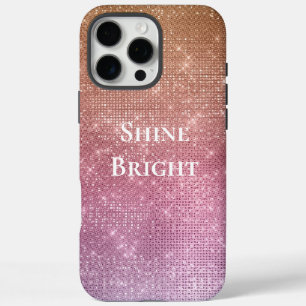 Rose Gold Pink Purple Sparkle iPhone 16 Pro Max Case