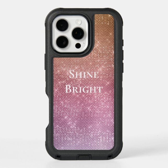 Rose Gold Pink Purple Sparkle Otterbox iPhone Case (Back)