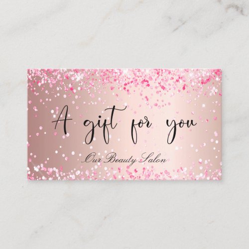 Rose gold pink qr code business gift certificate 