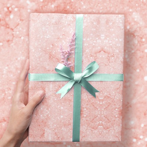 Rose Gold Pink Quartz Sparkle Marble Shimmering Wrapping Paper