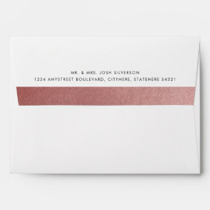 Rose Gold Pink Return Address Mailing Envelope