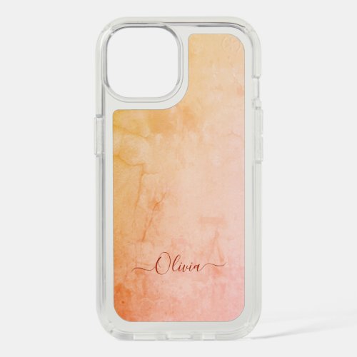 Rose gold pink rustic marble glam iPhone 15 case