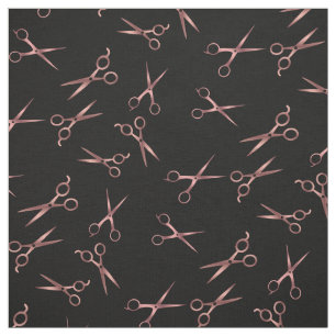 rose gold pink scissors pattern fabric
