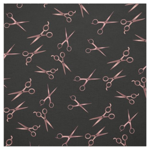 rose gold pink scissors pattern fabric