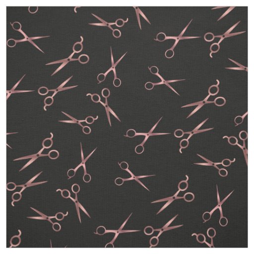 rose gold pink scissors pattern fabric